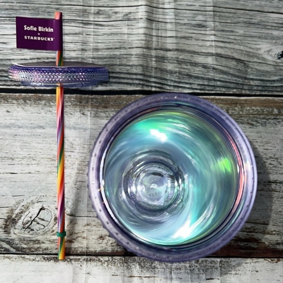 Starbucks 2024 Sofie Birkin Rainbow Pride Bling Studded Venti 24 oz Cold Cup - Picture 6 of 7